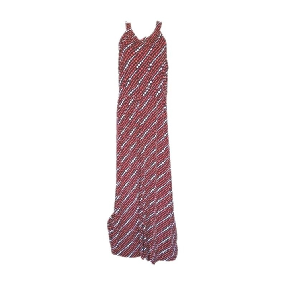 Banana Republic Maxi Dress Womens XL Navy Red White Dot Stretch Casual Long Fall - Picture 1 of 9
